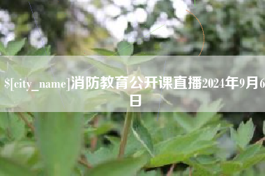 定西消防教育公开课直播2024年9月6日