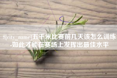 定西五千米比赛前几天该怎么训练-如此才能在赛场上发挥出最佳水平