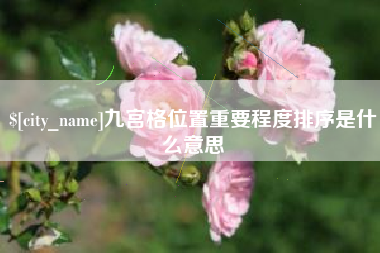 定西九宫格位置重要程度排序是什么意思
