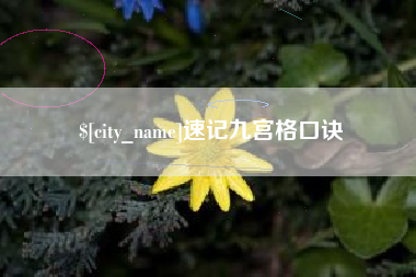 定西速记九宫格口诀