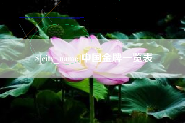 定西中国金牌一览表