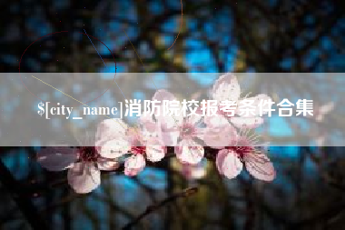 定西消防院校报考条件合集